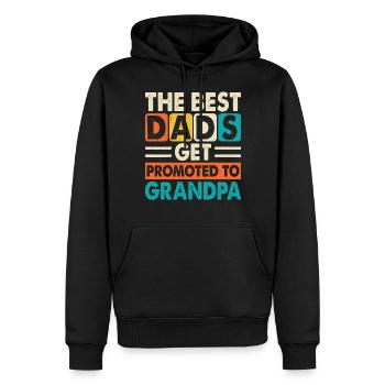 Les meilleurs papas promus au rang de grand-père - Sweat à capuche Premium bio Homme - noir - Devant - Nico (187cm)