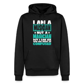 Musicien - Sweat à capuche Premium bio Homme - noir - Devant - Nico (187cm)