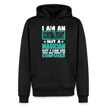 Ergothérapeute - Sweat à capuche Premium bio Homme - noir - Devant - Nico (187cm)