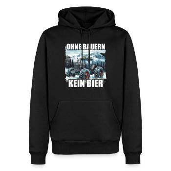 Ohne Bauern kein Bier - Männer Premium Bio Hoodie - Schwarz - Vorne - Nico (187cm)