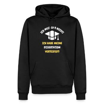Dissertation, Doktorarbeit, Doktortitel, Promotion - Männer Premium Bio Hoodie - Schwarz - Vorne - Nico (187cm)