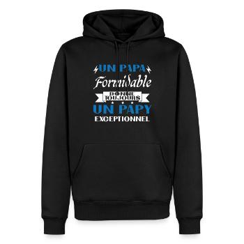Terrific Dad Always Gives Exceptional Grandpa - Men’s Premium Organic Hoodie - black - Front - Nico (187cm)