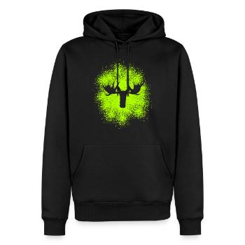 Majestic moose head for outdoor fans and hunters - Men’s Premium Organic Hoodie - black - Front - Nico (187cm)