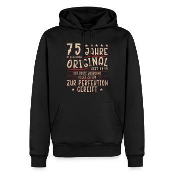 75 Jahre Geschenk 75 Geburtstag Birthday - Männer Premium Bio Hoodie - Schwarz - Vorne - Nico (187cm)