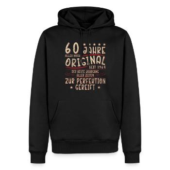60. Geburtstag lustiger Spruch zum sechzigsten - Männer Premium Bio Hoodie - Schwarz - Vorne - Nico (187cm)