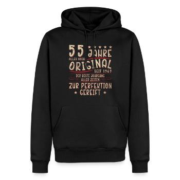 55 Geburtstag Legende Geburtstagsspruch 55 Jahre - Männer Premium Bio Hoodie - Schwarz - Vorne - Nico (187cm)