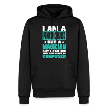 Infirmière pédiatrique - Sweat à capuche Premium bio Homme - noir - Devant - Nico (187cm)