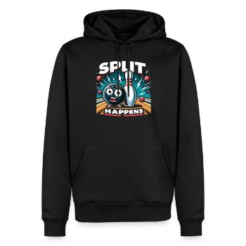 Drôle de bowling équipe bowler grève bowling club - Sweat à capuche Premium bio Homme - noir - Devant - Nico (187cm)