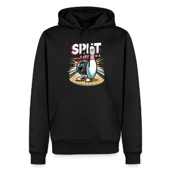 Drôle de bowling équipe bowler grève bowling club - Sweat à capuche Premium bio Homme - noir - Devant - Nico (187cm)