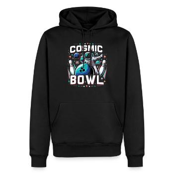 Drôle de bowling équipe bowler grève bowling club - Sweat à capuche Premium bio Homme - noir - Devant - Nico (187cm)