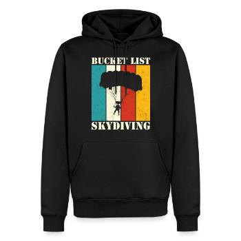 Skydiving - Männer Premium Bio Hoodie - Schwarz - Vorne - Nico (187cm)