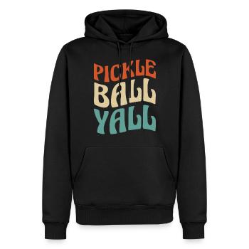 Le pickleball - Sweat à capuche Premium bio Homme - noir - Devant - Nico (187cm)