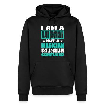 Électricien d’usine - Sweat à capuche Premium bio Homme - noir - Devant - Nico (187cm)