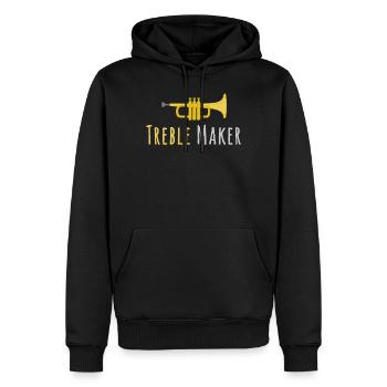 Treble Maker Trompettiste mellophoniste Musique - Sweat à capuche Premium bio Homme - noir - Devant - Nico (187cm)