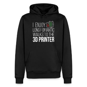 I Enjoy Romantic Walk 3D Printer Filament CNC - Männer Premium Bio Hoodie - Schwarz - Vorne - Nico (187cm)