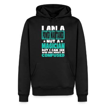 Leistungserhalter - Männer Premium Bio Hoodie - Schwarz - Vorne - Nico (187cm)
