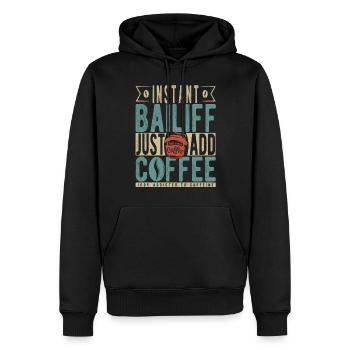 L’huissier instantané suffit d’ajouter du café - Sweat à capuche Premium bio Homme - noir - Devant - Nico (187cm)