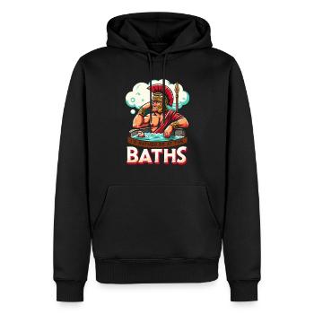 Jules César Histoire romaine Empire romain - Sweat à capuche Premium bio Homme - noir - Devant - Nico (187cm)