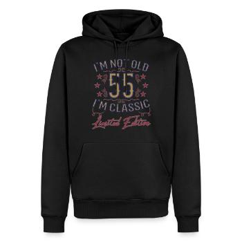 55. Geburtstag Vintage lustiger Spruch - Männer Premium Bio Hoodie - Schwarz - Vorne - Nico (187cm)