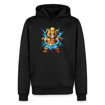 Zeus Greek God Teddy Bear - Men’s Premium Organic Hoodie - black - Front - Nico (187cm)
