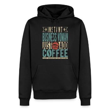 Instant-Geschäftsfrau Fügen Sie einfach Kaffee hinzu - Männer Premium Bio Hoodie - Schwarz - Vorne - Nico (187cm)