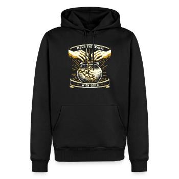 Kintsugi Kintsukuroi Imperfekte Japanische Kunst - Männer Premium Bio Hoodie - Schwarz - Vorne - Nico (187cm)