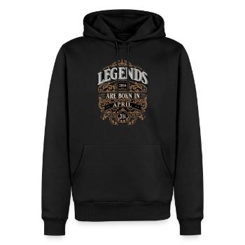 2014 April Geboren Geburtstag Geburtsjahr - Männer Premium Bio Hoodie - Schwarz - Vorne - Nico (187cm)
