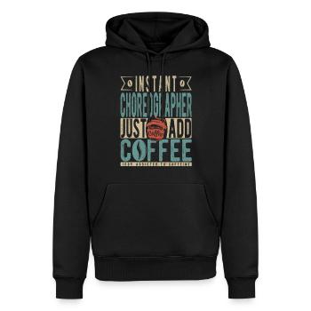 Chorégraphe instantané Just Add Coffee - Sweat à capuche Premium bio Homme - noir - Devant - Nico (187cm)