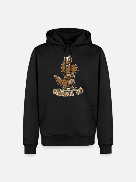 Nö einfach Nö Tyrannosaurus Rex Dino frecher T-Re - Männer Premium Bio Hoodie - Schwarz
