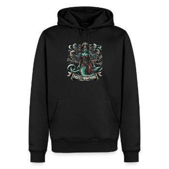 Creepy Sirens, Horror Mermaid, Creepy - Men’s Premium Organic Hoodie - black - Front - Nico (187cm)