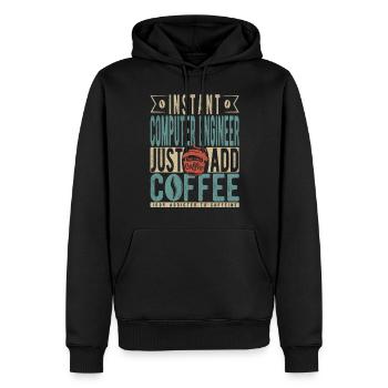 Ingénieur informatique instantané Il suffit d’ajouter du café - Sweat à capuche Premium bio Homme - noir - Devant - Nico (187cm)