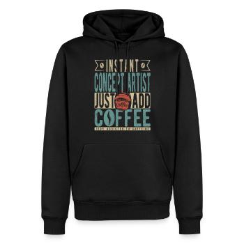 Instant-Konzeptkünstler Fügen Sie einfach Kaffee hinzu - Männer Premium Bio Hoodie - Schwarz - Vorne - Nico (187cm)
