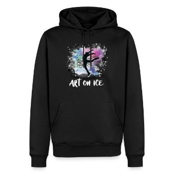Patinage sur glace Patineurs sur glace - Sweat à capuche Premium bio Homme - noir - Devant - Nico (187cm)