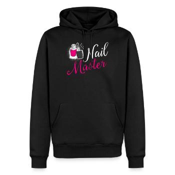 Maître des ongles Manucure Tech Artiste Polonais Drôle - Sweat à capuche Premium bio Homme - noir - Devant - Nico (187cm)