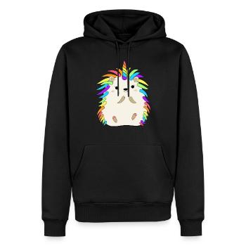 arc-en-ciel hérisson licorne drôle animal de compagnie amoureux des animaux - Sweat à capuche Premium bio Homme - noir - Devant - Nico (187cm)