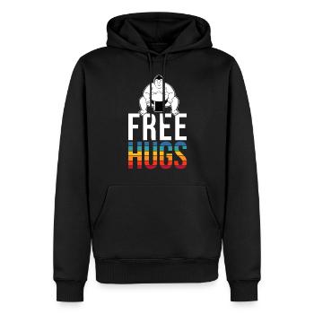 Sumo Lutteur Gratuit Câlins Lutte Japon Rétro - Sweat à capuche Premium bio Homme - noir - Devant - Nico (187cm)