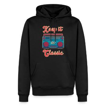 Keep It Classic Retro Ghettoblaster Musik Blaster 80er Jahre - Männer Premium Bio Hoodie - Schwarz - Vorne - Nico (187cm)