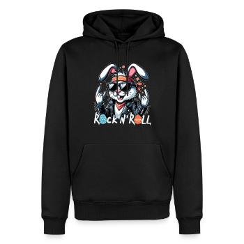 Lapin de Pâques Rock n Roll Oeufs De Pâques Lunettes De Soleil Cool - Sweat à capuche Premium bio Homme - noir - Devant - Nico (187cm)