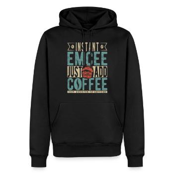 Instant Emcee Just Add Coffee - Männer Premium Bio Hoodie - Schwarz - Vorne - Nico (187cm)