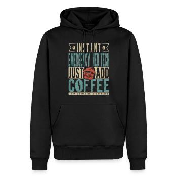 Instant Emergency Med Tech Il suffit d’ajouter du café - Sweat à capuche Premium bio Homme - noir - Devant - Nico (187cm)