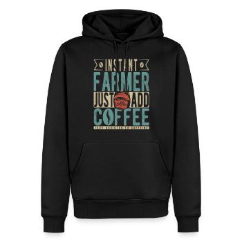 Instant Farmer Fügen Sie einfach Kaffee hinzu - Männer Premium Bio Hoodie - Schwarz - Vorne - Nico (187cm)