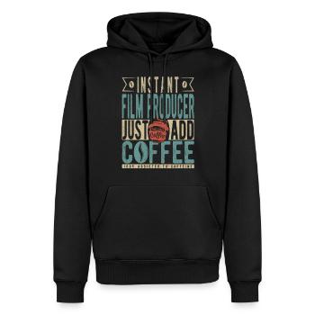 Producteur de film instantané Il suffit d’ajouter du café - Sweat à capuche Premium bio Homme - noir - Devant - Nico (187cm)