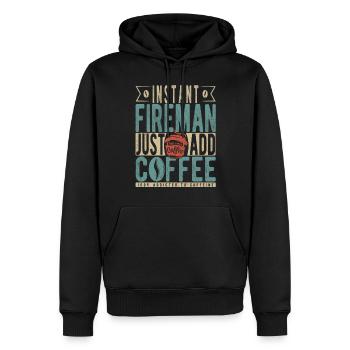Instant-Feuerwehrmann Fügen Sie einfach Kaffee hinzu - Männer Premium Bio Hoodie - Schwarz - Vorne - Nico (187cm)