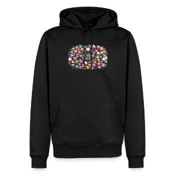 Amateurs de macarons Macarons français - Sweat à capuche Premium bio Homme - noir - Devant - Nico (187cm)
