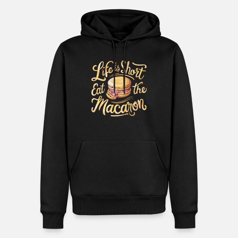 Amateurs de macarons Macarons français - Sweat à capuche Premium bio Homme - noir
