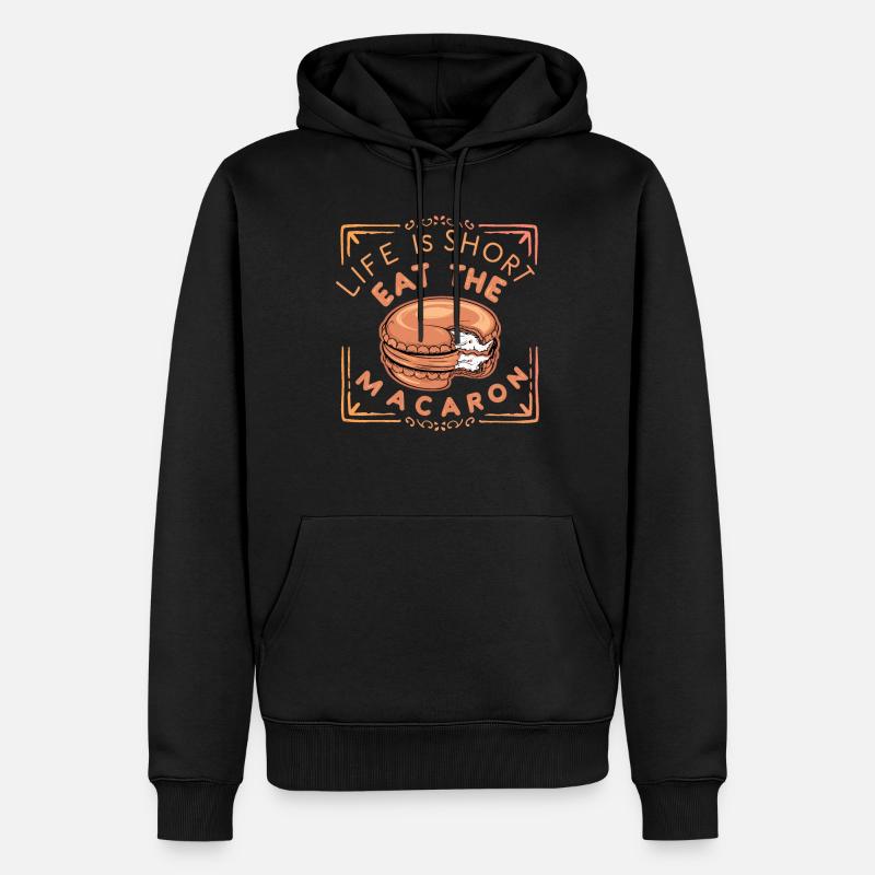Amateurs de macarons Macarons français - Sweat à capuche Premium bio Homme - noir