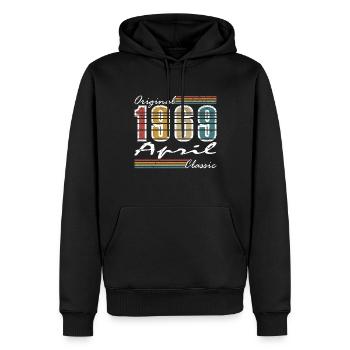 Vintage April 1969 – Birthday Gift 1969 - Men’s Premium Organic Hoodie - black - Front - Nico (187cm)