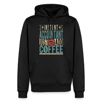 Comptable instantané Il suffit d’ajouter du café - Sweat à capuche Premium bio Homme - noir - Devant - Nico (187cm)