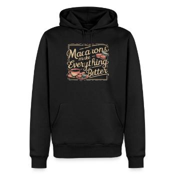 Macaron-liebhaber Französische Macarons - Männer Premium Bio Hoodie - Schwarz - Vorne - Nico (187cm)