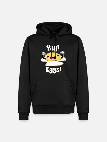 Juhu-Eier - Männer Premium Bio Hoodie - Schwarz